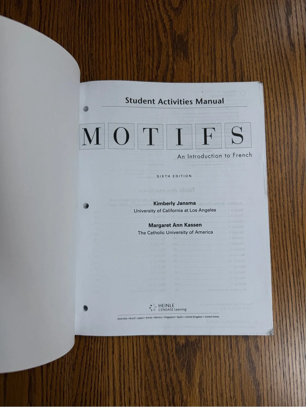 Motifs: An Introduction to French Student Activities Manual (6th Edition)